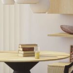 Visualizing - Round Beige and Brown Wooden Table and Chair