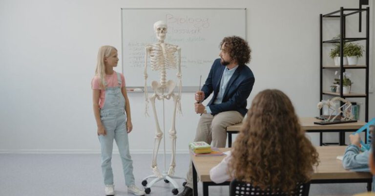 Learning - Teacher teaching Biology on a Student